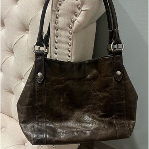 FRYE distressed leather MELISSA shoulder